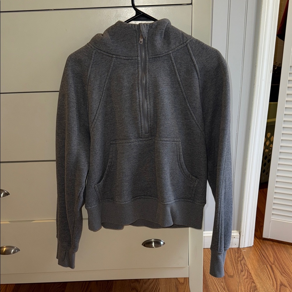 Gray Women's Half-Zip Hoodie